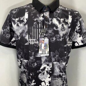 AuNoir Men’s “Brandt” Floral Print Polo Shirt –